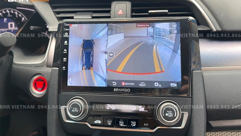 Màn hình DVD Android liền camera 360 xe Honda Civic 2017 - nay | Bravigo Ultimate (6G+128G)  